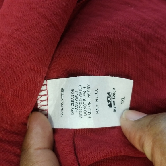 Brick Red Entro Vneck Tunic Peplum top - Picture 6 of 6